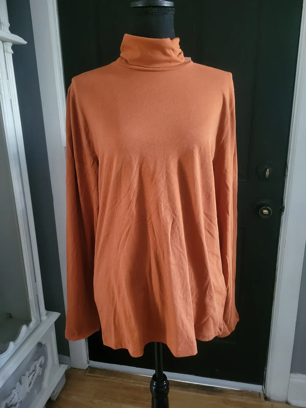 J. Crew Long-Sleeve Turtleneck Sweater in Burnt Orange